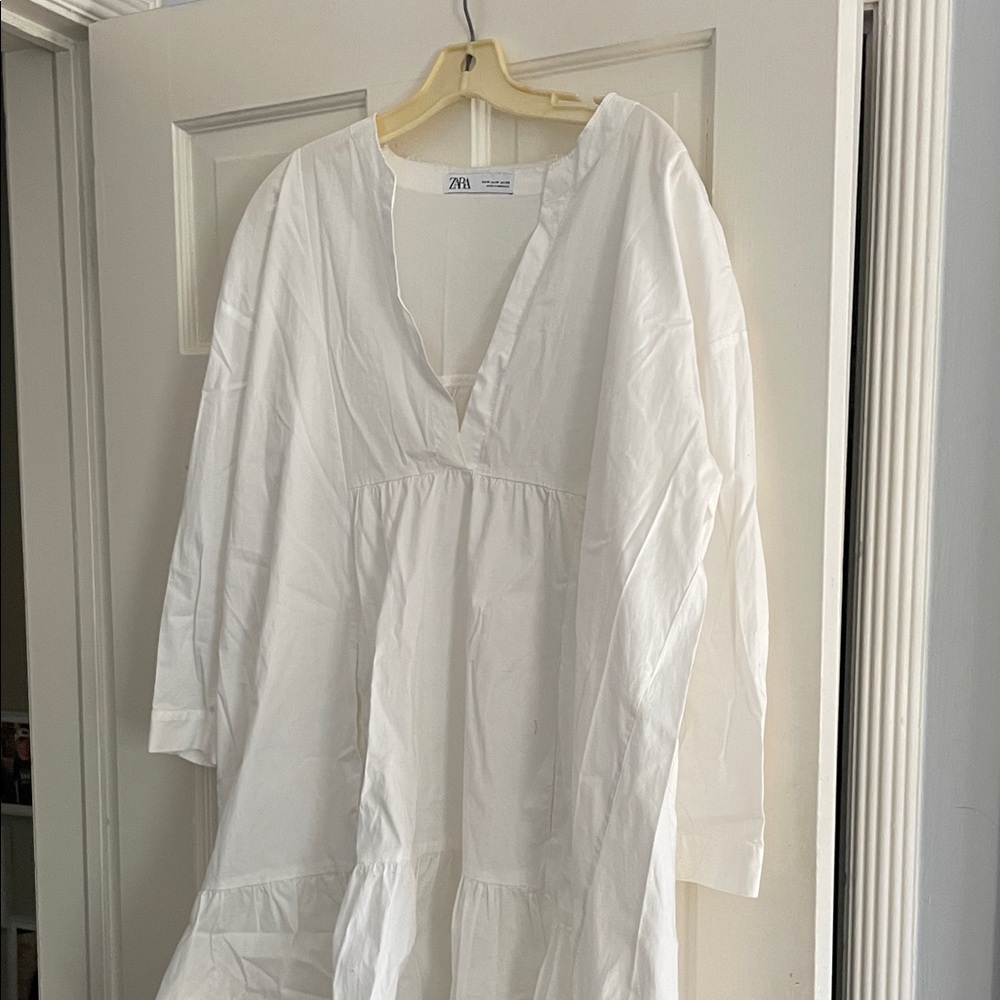 Zara Cream V-Neck Dress